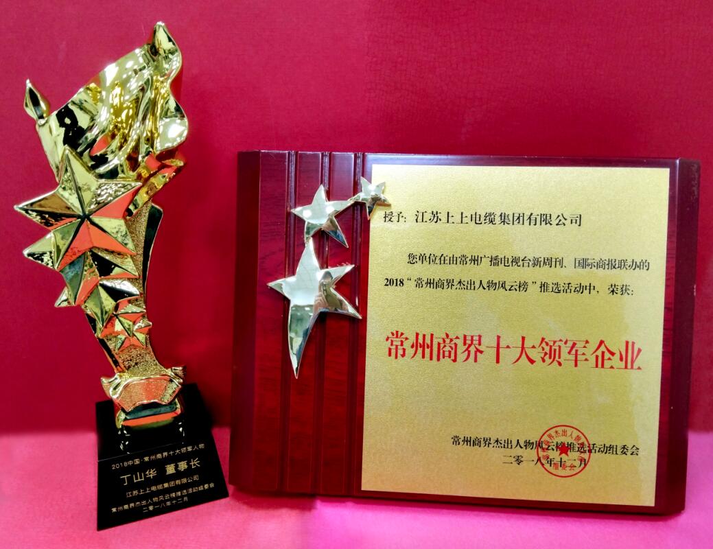 2018年12月6日，，，，，，，，丁山华董事长荣获“常州商界十大领武士物”